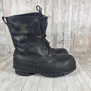 La Crosse Iceman Men's Black Leather Rubber Insulated Winter Boots Size 9
